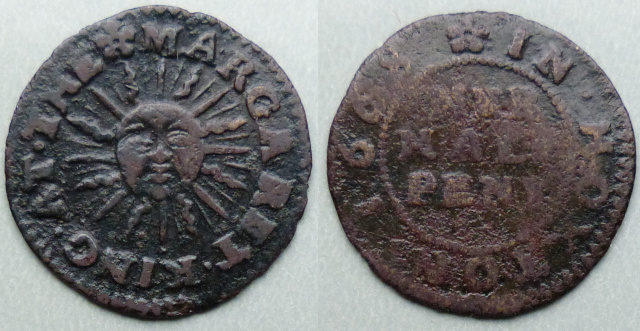 Hoxton, Margaret King 1668 halfpenny